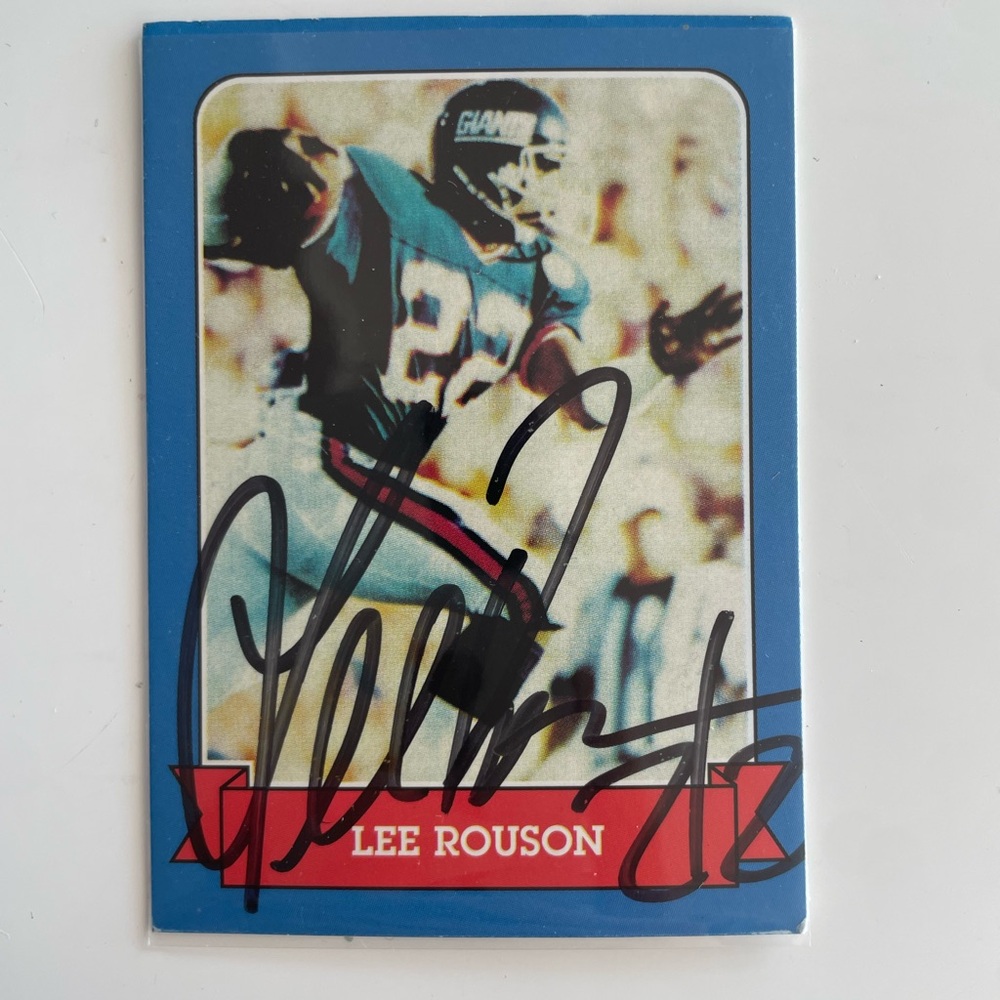Signed Lee Rouson Card- NY Giants RB Vintage NFL Autograph 90s